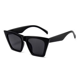 Classic Black Cute Trendy Cat eye Womens Oversized Square Polarized Sunglasses